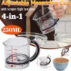 4-In-1 Adjustable Measuring Cup Multi-Functional Measuring Cup With Scraper-Style Seal Base Measurings Cube Cups For Cooking